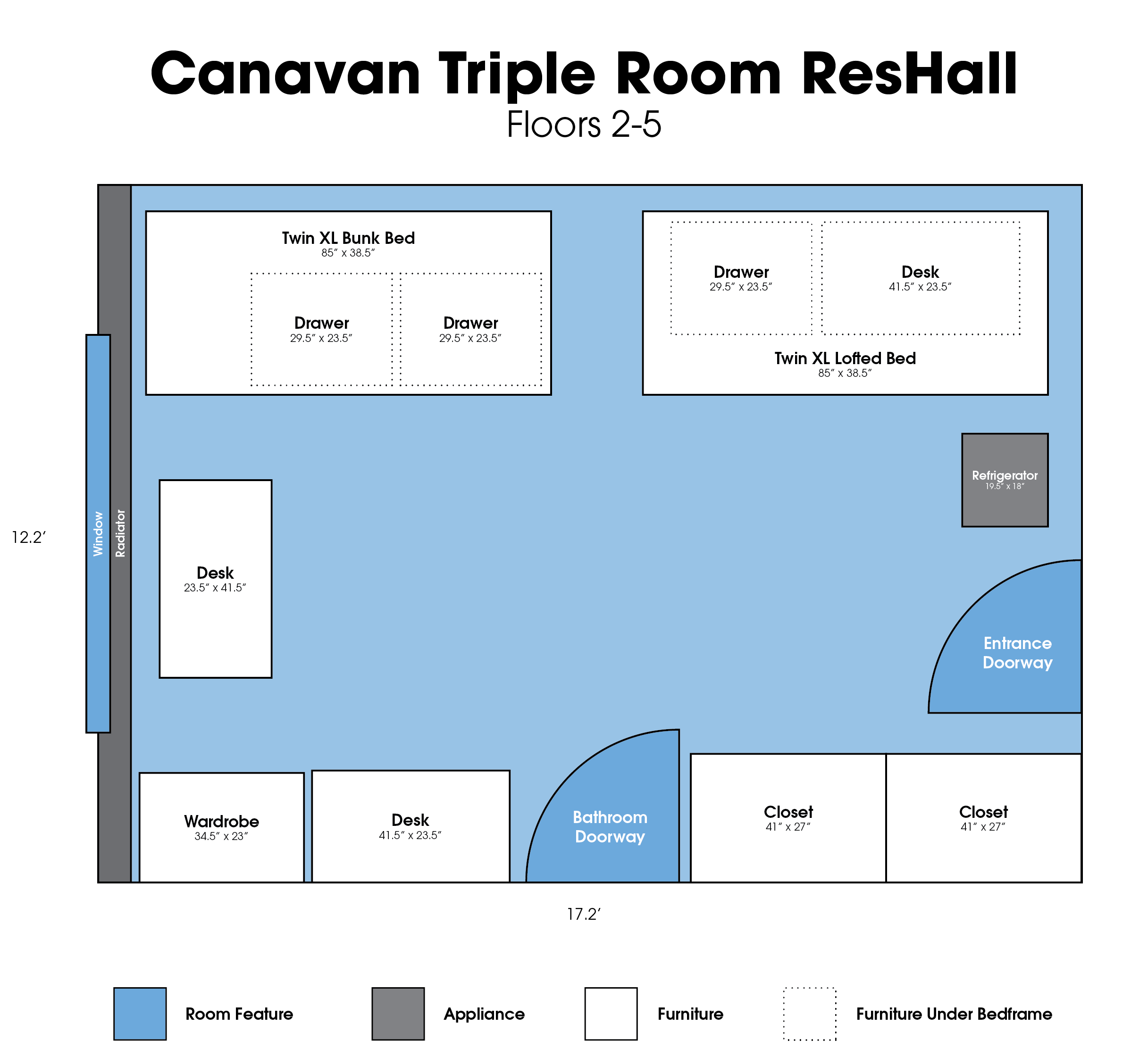 Canavan Hall Triple Room Layout