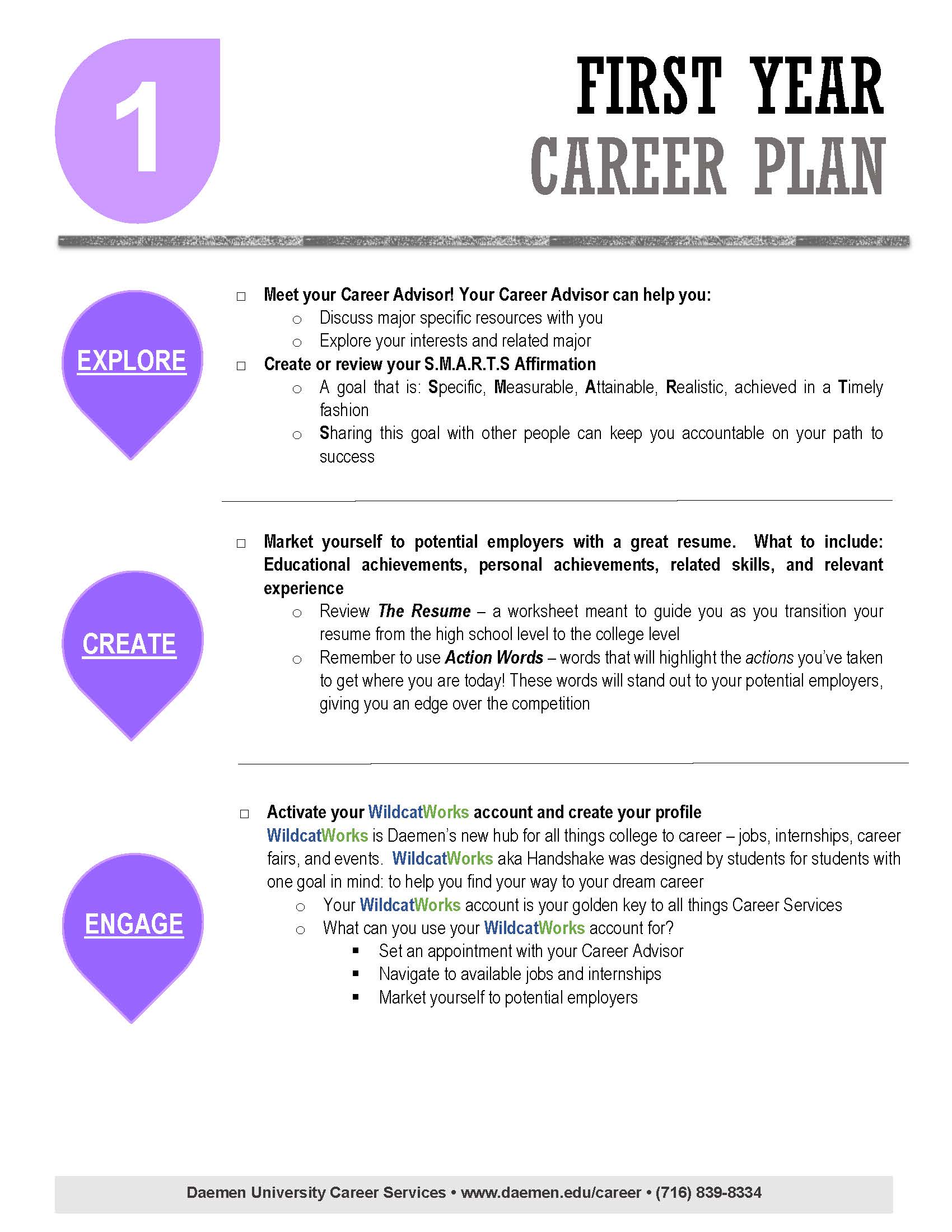 First Year Career Plan